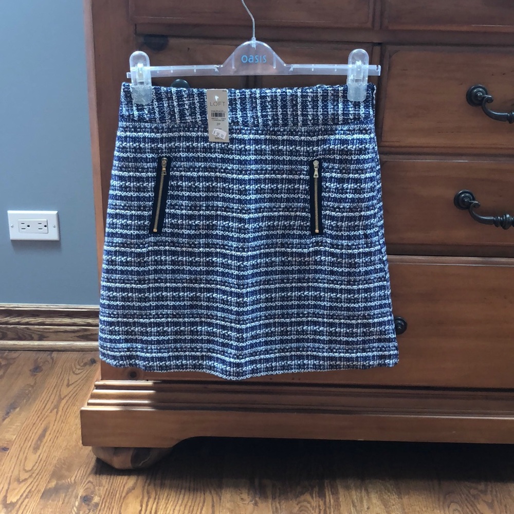 Tweed LOFT Skirt in blues